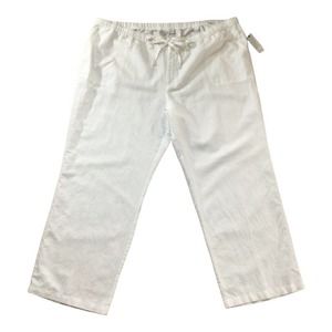 Liz Claiborne Womens Pants size 3X new nwt $50 White Linen Cotton Lightw…